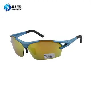 Newest Trending Fashion Custom Logo Sport Running Glasses Mirror Lens Cycling Safety Sunglasses